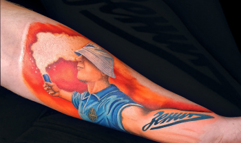 tattoo-spb male color forearm 8hours tattoo FC Zenit fan custom design
